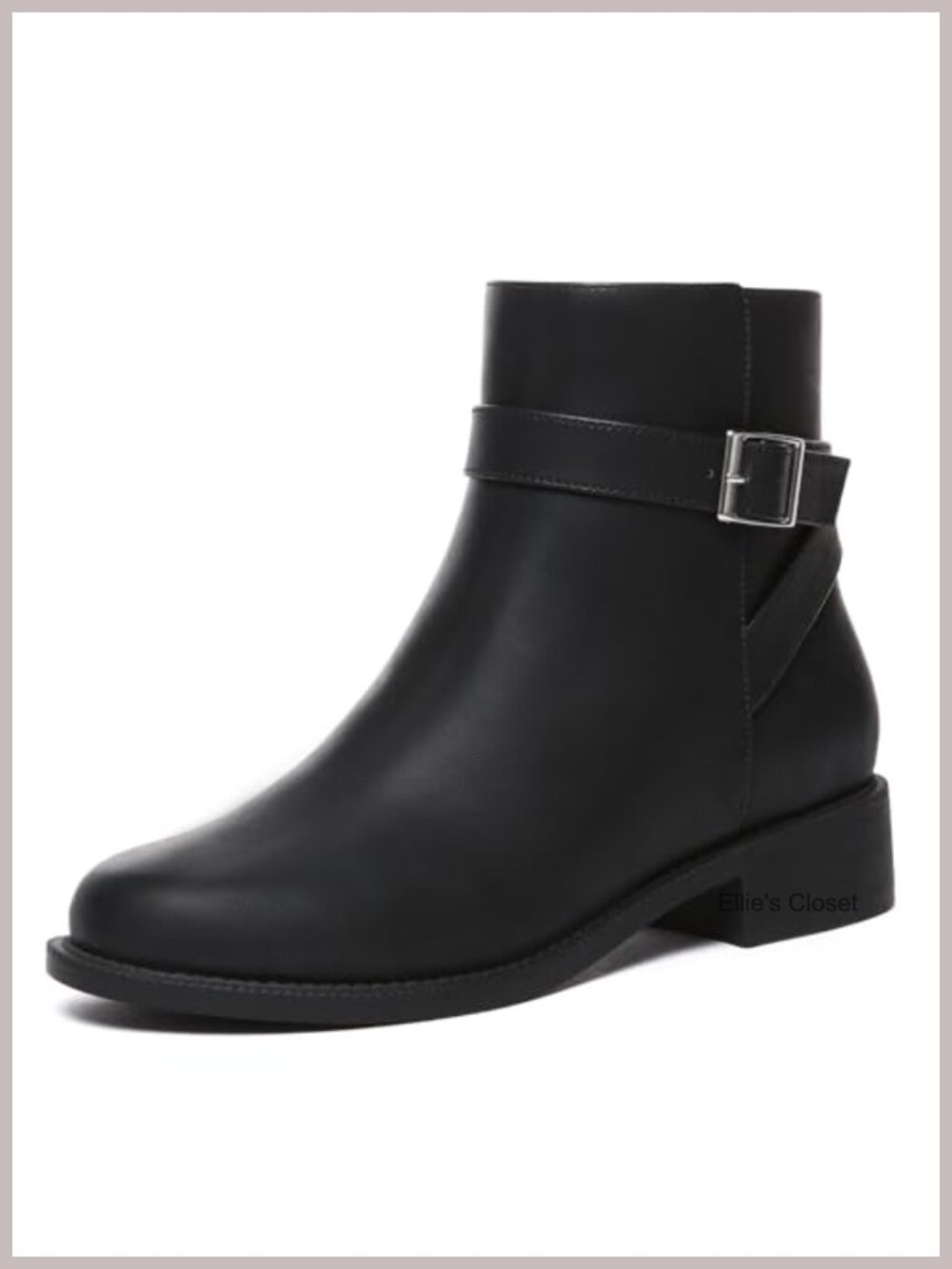 Women's Ankle Boots Chunky Low Block Heel Fall Short Booties Side Zip